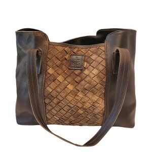 STS Ranchwear Woven Leather Tote